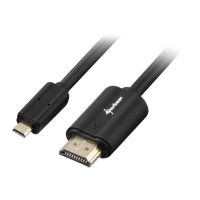 Sharkoon HDMI-Kabel mit Ethernet - 19 pin micro HDMI Type D männlich zu HDMI männlich