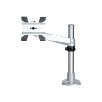 StarTech.com Desk Mount Monitor Arm, VESA or Apple iMac/Thunderbolt Display up to 14kg, Articulating Height Adjustable Single Desktop Monitor Pole Mount, Desk Clamp or Grommet, Silver - Small Footprint Design (ARMPIVOTB2)