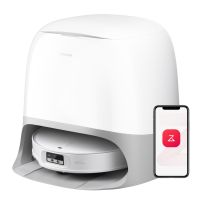 Roborock Qrevo Curv X, Beutellos, Grau, Weiß, Rund, 53 dB, Walzenbürste & Seitenbürste, LiDAR