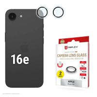 E.V.I. 02124, Apple, iPhone 16e, Staubresistent, Schlagfest, Kratzresistent, Schwarz, Transparent, 2 Stück(e)