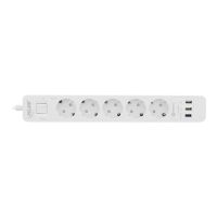 InLine Steckdosenleiste - 5-fach Schutzkontakt - ÜSS und QC3.0 - weiß
