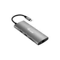 Equip USB-C 9-in-1-Multifunktionsadapter, HDMI 4K/60Hz, Gigabit LAN, USB 3.2 GEN1, SD/TF, 100W USB PD, Kabelgebunden, USB 3.2 Gen 1 (3.1 Gen 1) Type-C, 100 W, 10,100,1000 Mbit/s, Grau, MicroSD (TransFlash), SD, SDHC, SDXC