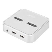 DIGITUS SSD-Dockingstation mit Datenanzeige, SD Express Kartenlesegerät Schächte: 2 - M.2 - M.2 Card (PCIe NVMe & SATA)