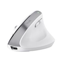 Trust Bayo+ - Vertikale Maus - für mehrere Geräte - ergonomisch - Für Rechtshänder - optisch - 6 Tasten - kabellos - 2.4 GHz, Bluetooth - kabelloser Empfänger (USB)
