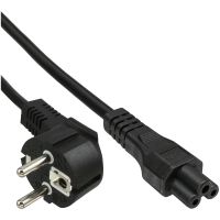 InLine Netzkabel für Noteb. - Schutzkontaktst. gew. auf 3pol Kuppl. - schwarz - 2m