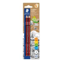 STAEDTLER 1285-0 BK2, 2B, Schwarz, Rot, Dreieckig, 3 mm, 2 Stück(e), PEFC