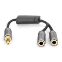 DIGITUS Audio Headset Adapter, 3,5 mm Klinke auf 2x 3,5 mm Buchse