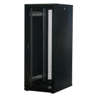 Rockstable 32 HE 19" Serverschrank mit Gitternetztüren, Freistehendes Gestell, 32U, 800 kg, Sperrschloss, Ablageschienen, Verstellbare Füße