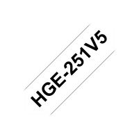 Brother HGE-251V5 - Schwarz auf Weiß - Rolle (2,4 cm x 8 m)