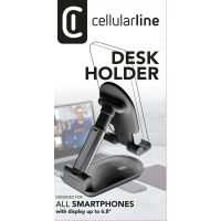 Cellularline Desk Holder - Universal for Smartphones and Tablets, Handy/Smartphone, Tablet/UMPC, Passive Halterung, Tisch/Bank, Drinnen, Schwarz
