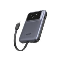Ugreen Uno - Powerbank - Integables USB-C-Kabel - 10000 mAh - 30 Watt - 3 A - Fast Charge, PD (USB-C)