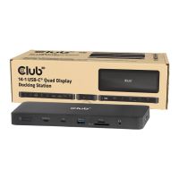 Club 3D USB-C® 14-1 Quad-Display-Dockingstation 4K60Hz, PD 100W