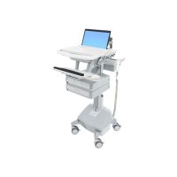 Ergotron Wagen - offene Architektur - für Notebook/Tastatur/Maus - medizinisch - Aluminium, verzinker Stahl, hochwertiger Kunststoff - Grau, weiß, Polished Aluminum - Bildschirmgröße: bis zu 43,9 cm (17,3" Breitbild)