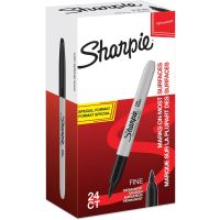 Dymo Sharpie Fine, 24 Stück(e), Schwarz, Feine Spitze, Schwarz, Grau, Rund, Fein