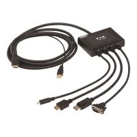 Eaton Tripp Lite Series Multiport Presentation Adapter, 4K 60Hz w HDR, 4x1, HDMI/DisplayPort/USB-C/VGA to HDMI, HDCP2.2, PD Charge, 8ft - Videoadapter - TAA-konform - HD-15 (VGA)