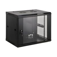 Intellinet Network Cabinet, Wall Mount (Standard), 6U, Usable Depth 350mm/Width 540mm, Black, Assembled, Max 60kg, Metal & Glass Door, Back Panel, Removeable Sides,Suitable also for use on desk or floor, 19",Parts for wall install (eg screws/rawl plugs)