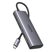 Ugreen Revodok 206, USB Typ-C, HDMI, USB 3.2 Gen 1 (3.1 Gen 1) Type-A, USB 3.2 Gen 1 (3.1 Gen 1) Type-C, 5000 Mbit/s, Silber, 100 W, Rundkabel