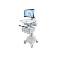 Ergotron Wagen - offene Architektur - für LCD-Display / PC-Ausrüstung - medizinisch - Aluminium, verzinker Stahl, hochwertiger Kunststoff - Grau, weiß, Polished Aluminum - Bildschirmgröße: bis zu 61 cm (bis zu 24 Zoll)