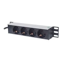 Intellinet 10" 1U Rackmount 4-Way Power Strip - German Type", With Power Indicator, No Surge Protection, 1.8m Power Cord - Steckdosenleiste (Rack - einbaufähig)