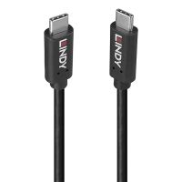Lindy 36976, 1 m, USB C, USB C, USB 3.2 Gen 2x2, 20 Gbit/s, Schwarz