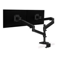 Ergotron LX Pro - Befestigungskit (Doppelgelenkarm) - modular - für 2 LCD-Displays - with low-profile C-clamp - Schwarz - Bildschirmgröße: bis zu 61 cm (bis zu 24 Zoll)