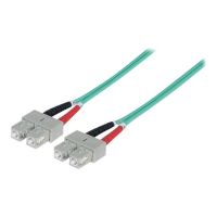 Intellinet Fiber Optic Patch Cable, OM3, SC/SC, 5m, Aqua, Duplex, Multimode, 50/125 µm, LSZH, Fibre, Lifetime Warranty, Polybag - Patch-Kabel - SC multi-mode (M)