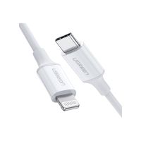 Ugreen Lightning-Kabel - 24 pin USB-C männlich zu Lightning männlich - 1 m - abgeschirmt - weiß - USB-Stromversorgung (18 W)