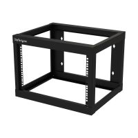 StarTech.com 6HE 19 Zoll Wand Netzwerk Rack - 2 Pfosten, 48cm tief mit offener Rahmen, für AV/IT/Kommunikation/Patch Panel - mit Käfigmuttern, Schrauben und Klettband - Cisco 2960 (RK619WALLO)