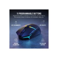 Corsair NIGHTSABRE WIRELESS RGB - Maus - rechts- und linkshändig - optisch - 11 Tasten - kabellos - Bluetooth, 2.4 GHz - kabelloser Empfänger (USB)