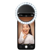 Cellularline Tech Pop Selfie Ring Pocket - Universal, LED, Schwarz, 5 g, Akku, 85 mm, 85 mm