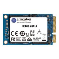 Kingston KC600 - SSD - verschlüsselt - 256 GB - intern - mSATA - SATA 6Gb/s - 256-Bit-AES - TCG Opal Encryption, Self-Encrypting Drive (SED)