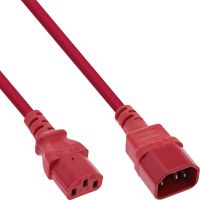 InLine 35er B-Pack Kaltgeräteverlängerung - C13/C14 - rot - 2m