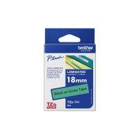 Brother TZe-741 - Standard-Klebstoff - Schwarz auf Grün - Rolle (1,8 cm x 8 m)