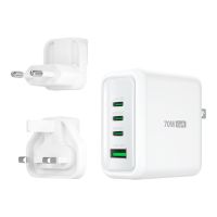 j5create JUP4370EF-N - Netzteil - 70 Watt - PD 2.0, PD 3.0, QC - 4 Ausgabeanschlussstellen (3 x USB-C, USB)
