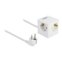 Delock Netzteil - 17 Watt - 3.4 A - 6 Ausgabeanschlussstellen (2 x USB, USB-C, 3 x Stecker CEE 7/3)