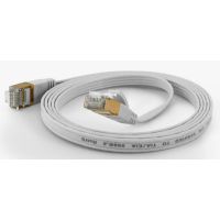 WANTEC Flaches CAT6A FTP Patchkabel, 15 m, Cat6a, F/UTP (FTP), RJ-45, RJ-45, Weiß