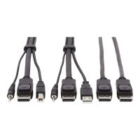 Eaton Tripp Lite Series Dual DisplayPort KVM Cable Kit 4K USB 3.5 mm Audio 3xM/3xM 6ft - Video- / USB- / Audio-Kabel - Mini-Stecker, USB, DisplayPort (M)