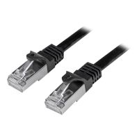 StarTech.com 50cm CAT6 Ethernet Cable, 10 Gigabit Shielded Snagless RJ45 100W PoE Patch Cord, CAT 6 10GbE SFTP Network Cable w/Strain Relief, Black, Wiring is UL Certified/TIA - Category 6 - 26AWG (N6SPAT50CMBK)
