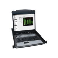 Eaton Tripp Lite Series 8-Port Rack Console KVM Switch w/19" LCD & 8 PS2/USB Cables 1U - KVM-Konsole mit KVM-Switch - 8 Anschlüsse - 48.3 cm (19")
