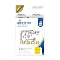 MEDIARANGE Laminiert - permanenter Klebstoff - Schwarz auf Gelb - Rolle (1,2 cm x 8 m)
