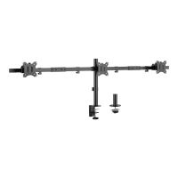 Equip Befestigungskit (Kabeldurchführungsklemme, Schrauben, Klemmhalterung, Stange zur Schreibtischmontage) - für 3 LCD-Displays/ Curved LCD-Displays - Aluminium, Kunststoff, stainless steel - Schwarz - Bildschirmgröße: 43.2-81.3 cm (17"-32")