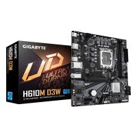 Gigabyte H610M D3W Mainboard - Unterstützt Intel Core Prozessoren der 14. Generation, 5+1+1 Phasen VRM, bis zu 5600MHz DDR5, 1xPCIe 3.0 M.2, 1GbE LAN, USB 3.2 Gen 1, Intel, LGA 1700, Intel® Celeron®, Intel Core i3 12th Gen, Intel Core i3 13th Gen, Intel C