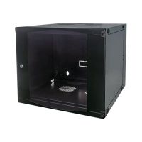 Intellinet Network Cabinet, Wall Mount (Double Section Hinged Swing Out), 12U, Usable Depth 235mm/Width 465mm, Black, Flatpack, Max 30kg, Swings out for access to back of cabinet when installed on wall, 19", Parts for wall install (eg screws/rawl plugs)