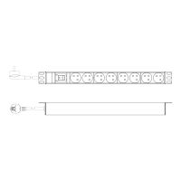 DIGITUS Steckdosenleiste mit Aluminiumprofil und Schalter, 8-fach CEE 7/5, 2 m Zuleitung Schutzkontaktstecker