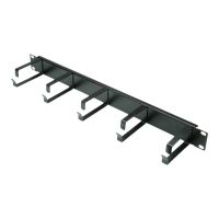 VALUE Kabelführungsplatte für Schaltschrank - Vorderseite - Schwarz, RAL 9005 - 1U - 48.3 cm (19")