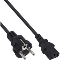InLine 40er B-Pack Netzkabel - Schutzk. gerade/Kaltgeräte ST C13 - schwarz - 1,5m
