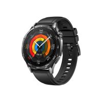 Huawei Watch GT 5 - 46 mm - Edelstahl - intelligente Uhr mit Riemen - Flouroelastomer - schwarz - Handgelenkgröße: 140-210 mm - Anzeige 3.6 cm (1.43")