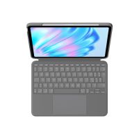 Logitech Combo Touch - Tastatur und Foliohülle - mit Trackpad - hintergrundbeleuchtet - Apple Smart connector - QWERTY - Italienisch - Oxford Gray - für Apple 11-inch iPad Air (M2, M3)