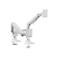 Equip Befestigungskit (Kabeldurchführungsklemme, Schrauben, Klemmhalterung, Tisch-Montagearm) - Gasfeder - für 2 LCD-Displays / Curved LCD-Displays - schwerlast - Kunststoff, stainless steel, Aluminium - weiß - Bildschirmgröße: 43.2-88.9 cm (17"-35")