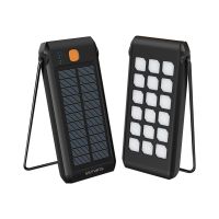 4smarts TitanPack Flex - Solar-Powerbank - mit Ständer und Taschenlampe - Li-Pol - 10000 mAh - 37 Wh - 18 Watt - 3 A - PD, QC 3.0 - 2 Ausgabeanschlussstellen (USB, 24 pin USB-C)